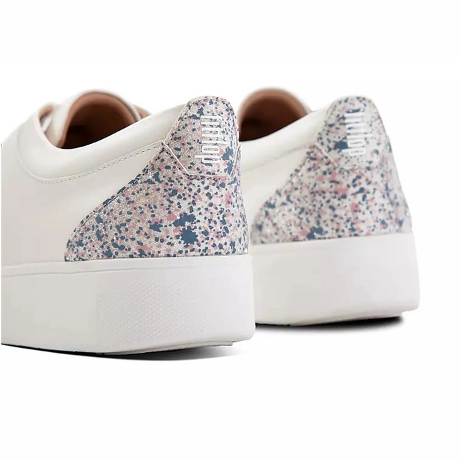 FitFlop Women Rally Glitter Sneaker Urban White Schoenfashion